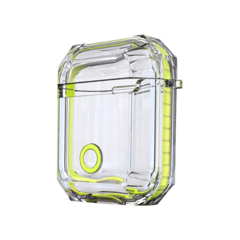 Чехол на AirPods 1/2 Shockproof Transparent Lime